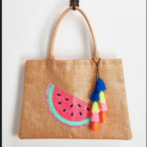 Handbags - pretty watermelon jute bag
